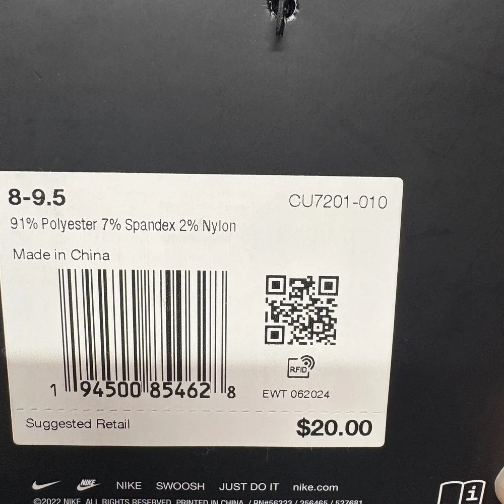 Nike Spark‎ Running Socks Mens 8-9.5 Black No Show Cushioned Dri-FIT 3 Pairs